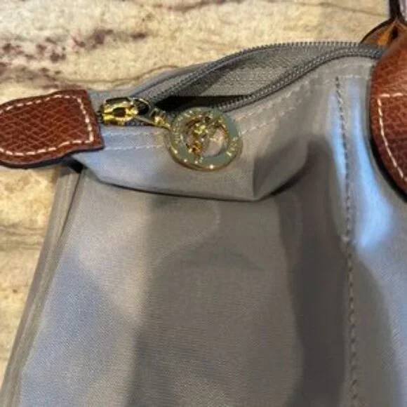 NWT Large Longchamp Le Pliage Original Turtledove Grey Tote Canvas Handbag - Picture 4 of 11